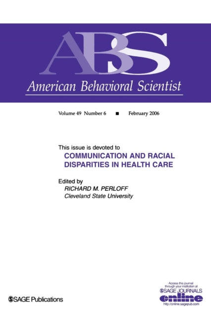 Book cover of: Communication and Racial Disparities in Health Care. By: Richard M. Perloff