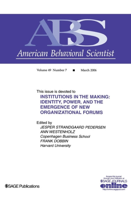 Book cover of: Institutions in the Making
