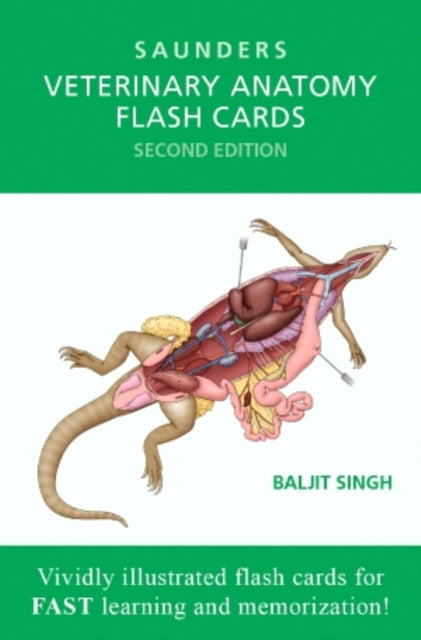 Book cover of: Veterinary Anatomy Flash Cards. By: Baljit Singh