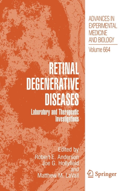 Book cover of: Retinal Degenerative Diseases. By: Anderson, Robert E.