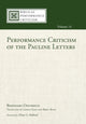 Book cover of: Performance Criticism of the Pauline Letters. By: Bernhard Oestreich
