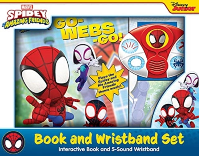 Book cover of: Disney Junior Marvel Spidey and His Amazing Friends: Go-Webs-Go! Book and 5-Sound Wristband Set. By: PI Kids