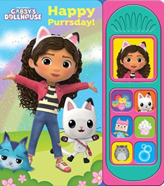 Book cover of: Dreamworks Gabbys Dollhouse Happy Purrsday Sound Book. By: PI Kids