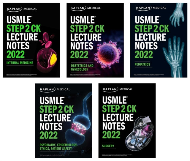 Book cover of: USMLE Step 2 CK Lecture Notes 2022: 5-book set. By: Kaplan Medical