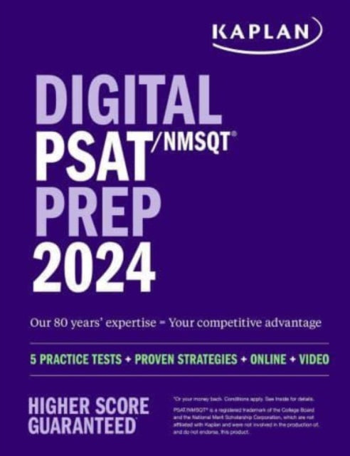 Book cover of: Digital PSAT/NMSQT Prep 2024 with 1 Full Length Practice Test, Practice Questions, and Quizzes. By: Kaplan Test Prep