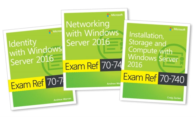 Book cover of: MCSA Windows Server 2016 Exam Ref 3-Pack. By: Craig Zacker