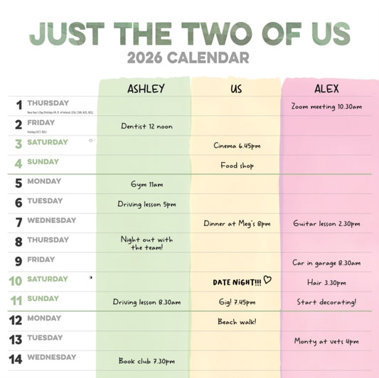 Book cover of: Just The Two Of Us Planner Wall Calendar