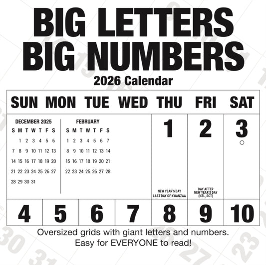 Book cover of: Big Letters Big Numbers Square Wall Sund
