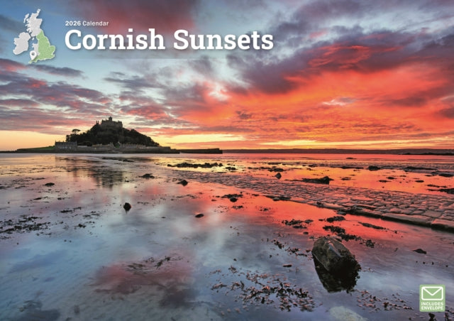 Book cover of: Cornish Sunsets A4 Calendar 2026