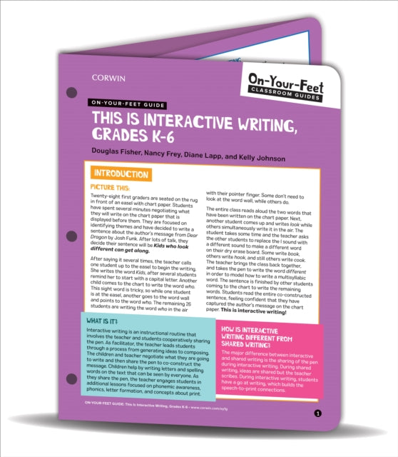 Book cover of: On-Your-Feet Guide: This Is Interactive Writing, Grades K-6. By: Doug B. Fisher