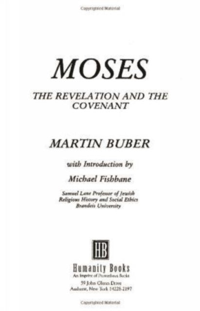 Book cover of: Moses. By: Martin Buber