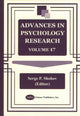 Book cover of: Advances in Psychology Research. By: Serge P. Shohov