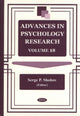 Book cover of: Advances in Psychology Research. By: Serge P. Shohov