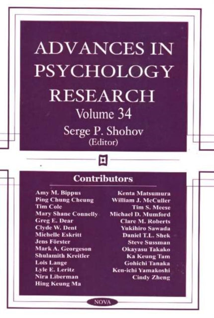 Book cover of: Advances in Psychology Research