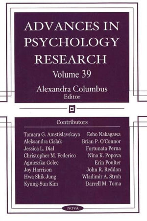 Advances in Psychology Research
