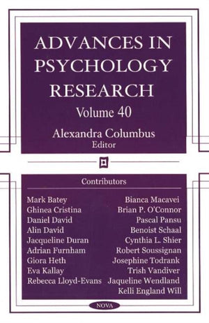 Advances in Psychology Research