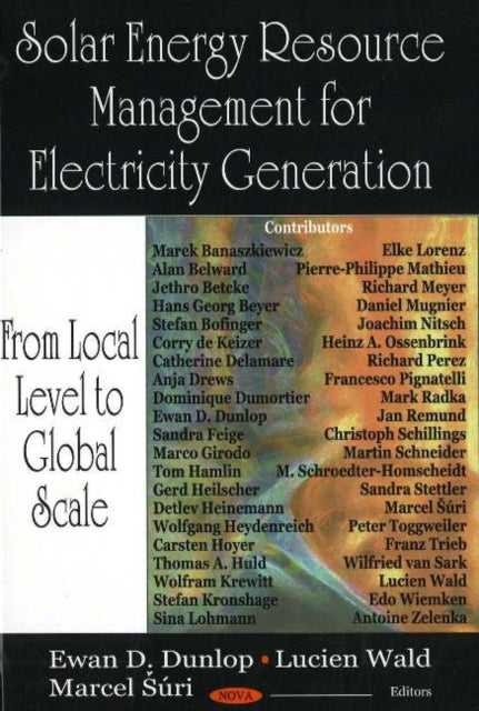 Book cover of: Solar Energy Resource Management for Electricity Generation