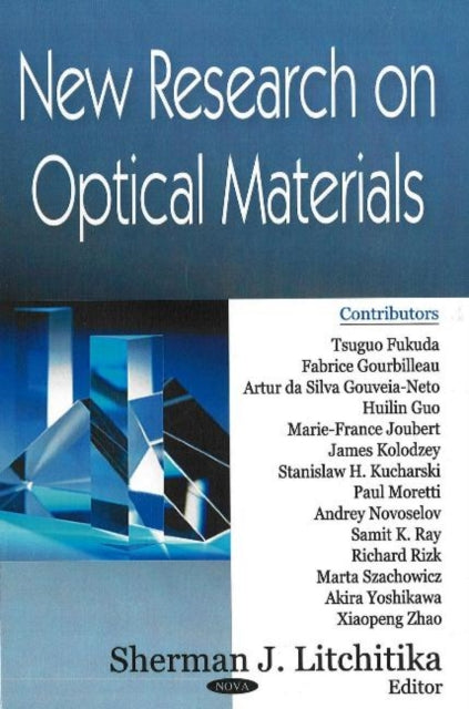 Book cover of: New Research on Optical Materials. By: Sherman J. Litchitika