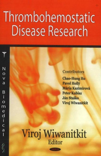 Book cover of: Thrombohemostatic Disease Research. By: Viroj Wiwanitkit.
