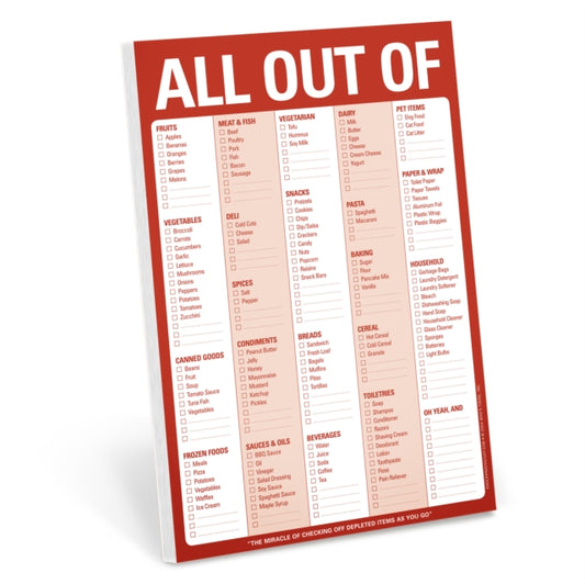 Book cover of: Knock Knock Pad: All Out Of Pad (with magnet). By: Knock Knock