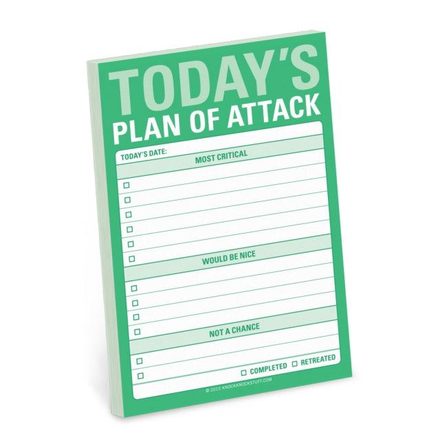Book cover of: Knock Knock Today`s Plan of Attack Great Big Stickies. By: Knock Knock