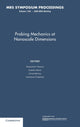 Book cover of: Probing Mechanics at Nanoscale Dimensions: Volume 1185. By: Nobumichi Tamura