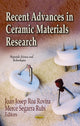 Book cover of: Recent Advances in Ceramic Materials Research