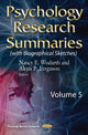 Book cover of: Psychology Research Summaries. By: Nancy E. Wodarth