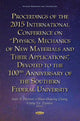 Book cover of: Proceedings of the 2015 International Conference on Physics, Mechanics of New Materials & Their Applications, Devoted to the 100th Anniversary of the Southern Federal University. By: Ivan A. Parinov