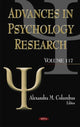 Book cover of: Advances in Psychology Research. By: Alexandra M. Columbus