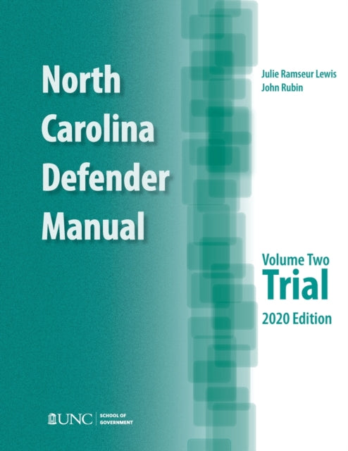 Book cover of: North Carolina Defender Manual. By: John Rubin