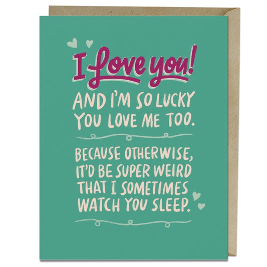 Book cover of: 6 Pack Em & Friends Watch you Sleep Love Card