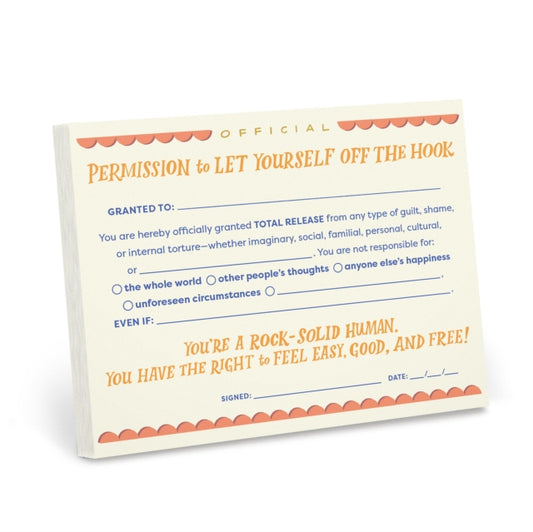 Book cover of: Em & Friends Permission to Let Yourself Off the Hook Notepad. By: Em & Em & Friends