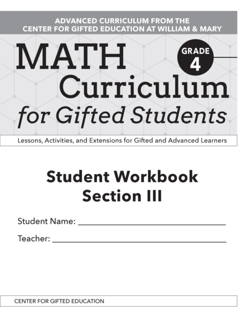 Book cover of: Math Curriculum for Gifted Students. By: Molly Talbot