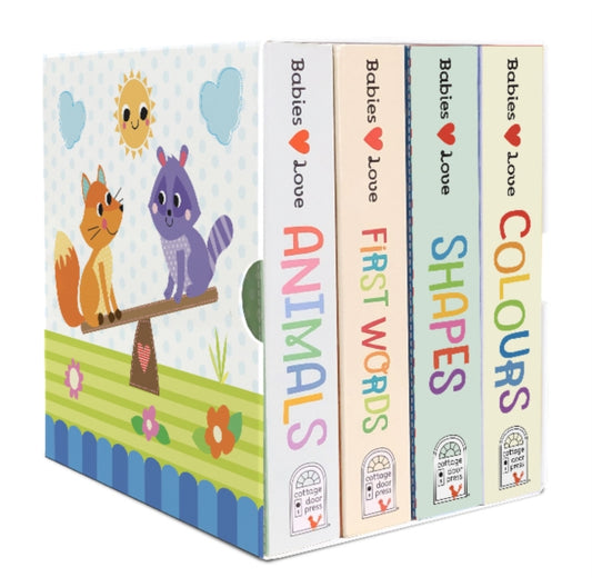 Book cover of: Babies Love Lift a Flap 4 book box set. By: Cottage Door Press