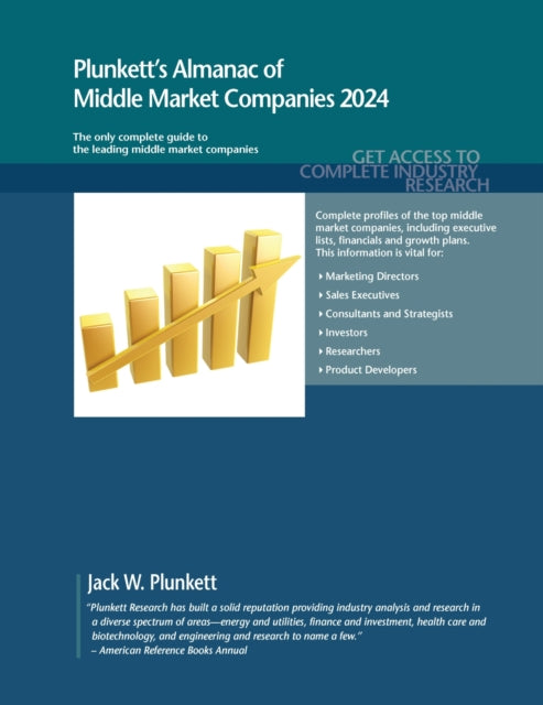 Book cover of: Plunkett's Almanac of Middle Market Companies 2024. By: Jack W. Plunkett