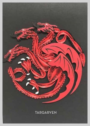 Game of Thrones: House Targaryen Quilled Card
