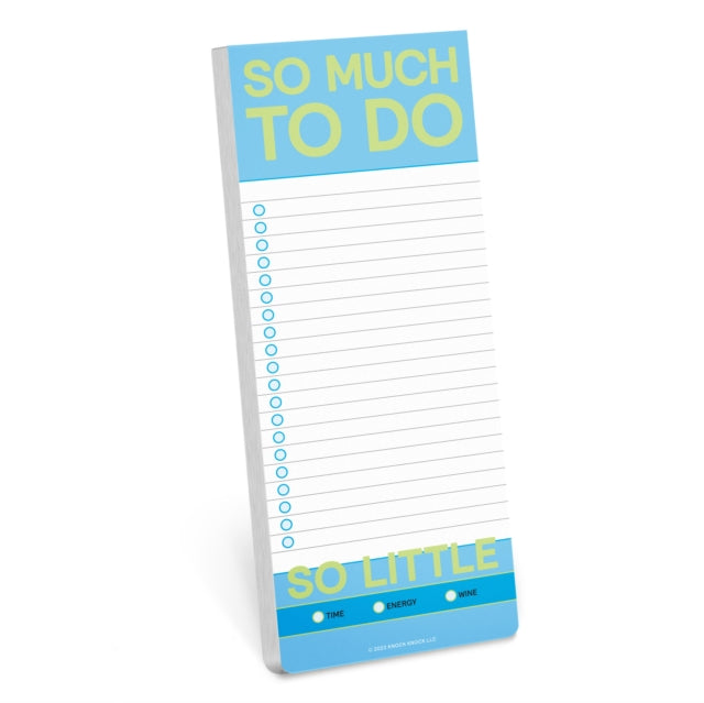 Book cover of: Knock Knock So Much to Do Make-a-List Pad. By: Knock Knock Knock
