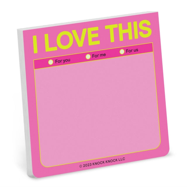 Book cover of: Knock Knock I Love This Sticky Note (Pastel)