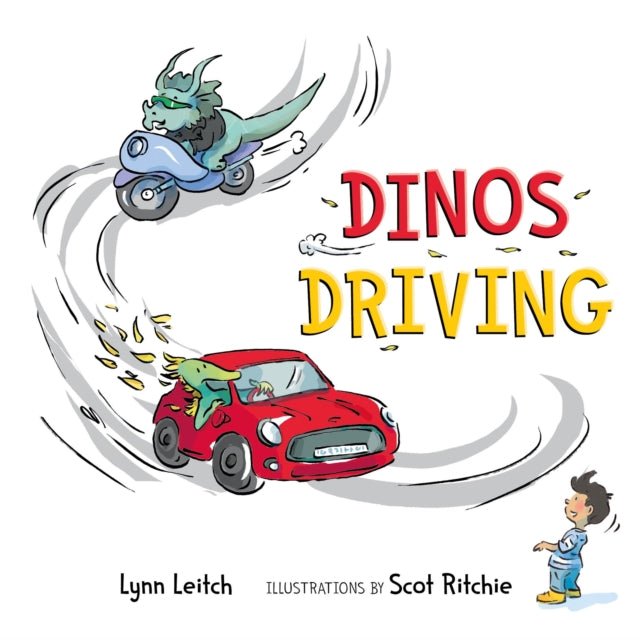 Book cover of: Dinos Driving. By: Lynn Leitch