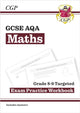 Book cover of: GCSE Maths AQA Grade 8-9 Targeted Exam Practice Workbook (includes Answers)