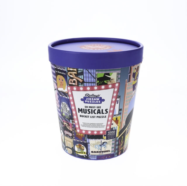Book cover of: 50 Must-See Musicals Bucket List 1000-Piece Puzzle