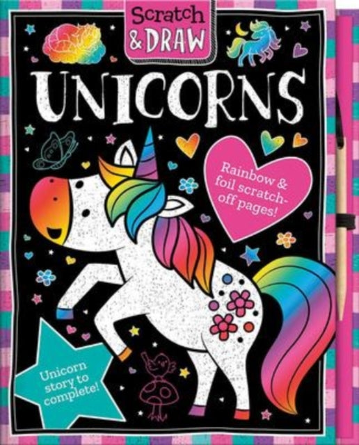 Book cover of: Scratch and Draw Unicorns. By: Lisa Regan