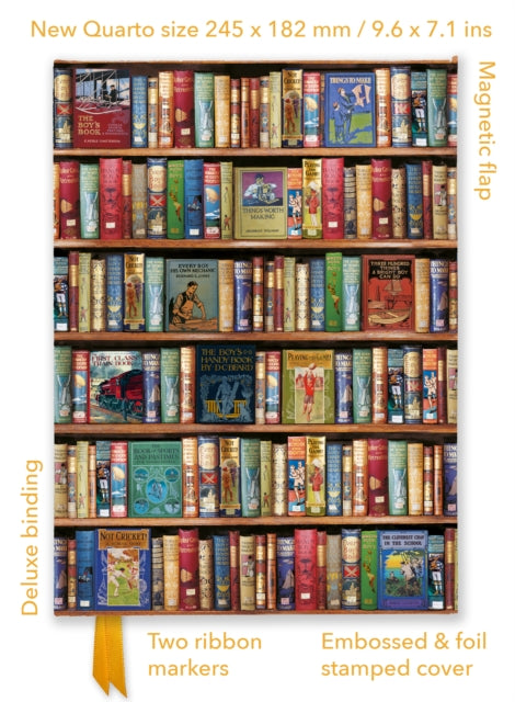 Book cover of: Bodleian Libraries: Hobbies & Pastimes Bookshelves (Foiled Quarto Journal). By: Flame Tree Studio
