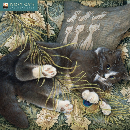 Book cover of: Ivory Cats by Lesley Anne Ivory Wall Calendar 2026 (Art Calendar)