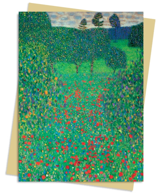 Book cover of: Gustav Klimt: Poppy Field Greeting Card Pack. By: Flame Tree Studio