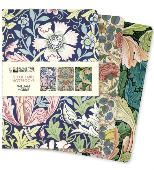 William Morris Set of 3 Midi Notebooks 9781839644870 Flame Tree Studio