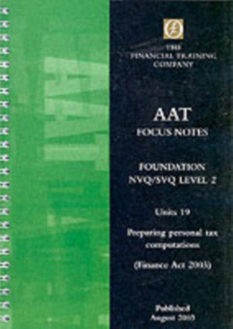 Book cover of: PERSONAL TAXATION COMPUTATIONS FA2003 19