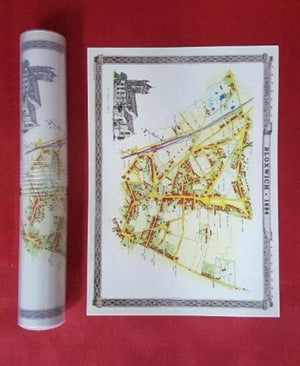 Bloxwich 1884 - Old Map Supplied Rolled in a Clear Two Part Screw Presentation Tube