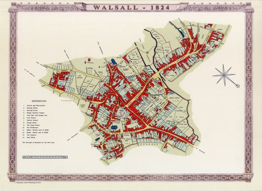 Book cover of: Walsall Town 1824 - Old Map Supplied Rolled in a Clear Two Part Screw Presentation Tube - Print Size 45cm x 32cm